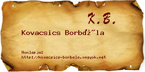 Kovacsics Borbála névjegykártya