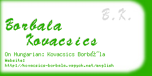 borbala kovacsics business card